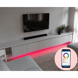 TV kastverlichting - RGBW led strip set - 2 meter - TV meubel verlichting - Onderbouwverlichting - Met app-bediening - Multicolor