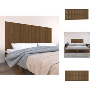 vidaXL Wandhoofdbord - Honingbruin - Massief grenenhout - 204 x 3 x 90 cm  Klassiek design - Bedonderdeel