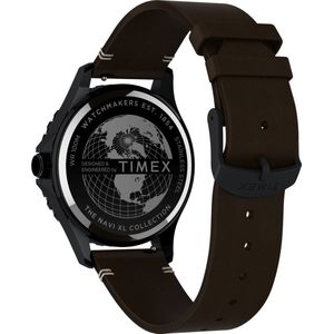 Timex Navi TW2V45400 Horloge - Leer - Zwart - Ø 41 mm