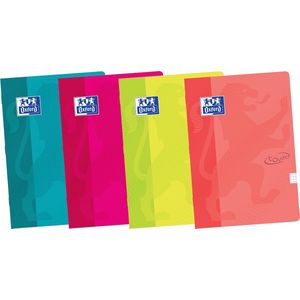 Schrift Oxford school - Touch - A5 lijn - 72blz - pak 10 stuks assorti kleuren