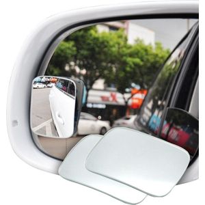 2 Stuks Dode Hoek Spiegel – Auto Blind Spot – Zwart – 360 Graden Rotatie Breedhoekspiegel – 6.4*4.6 cm