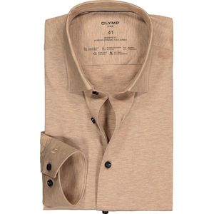 OLYMP 24/7 modern fit overhemd - tricot - beige - Strijkvriendelijk - Boordmaat: 44