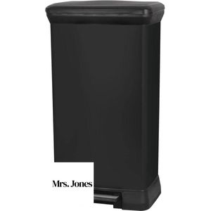 Mrs. Jones - Pedaalemmer 50 l zwart deksel en zakring. Prullenbak 60 liter