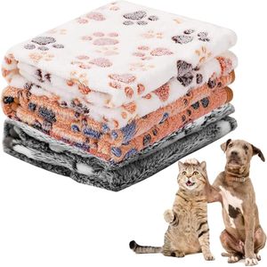 Hondendeken, wasbaar, zachte deken, 3 stuks, knuffeldeken, wollig, kattendeken, hondenmat voor onderweg, zachte huisdierdeken, slaapmat voor kleine middelgrote honden en katten, 75 x 50 cm