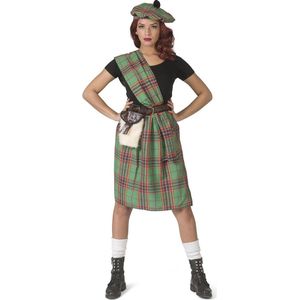 Funny Fashion - Landen Thema Kostuum - Wereldkampioene Highlander Games Schotland - Vrouw - Groen - One Size - Carnavalskleding - Verkleedkleding