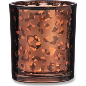 Blokker theelichthouder leopard amber 10cm