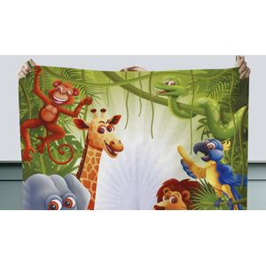 Tafelkleed - Tafellaken - 130x170 cm - Jungle - Jongens - Meiden - Baby - Olifant - Leeuw - Giraf - Binnen en Buiten