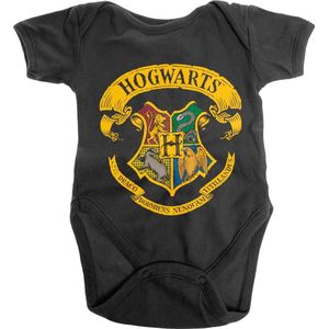 Harry Potter Hogwarts Crest Baby Body Kinder Black-12 Monate