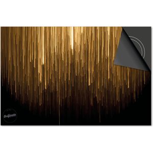 Inductie beschermer 60x60 - afdekplaat inductie mat - Dietrix Kookplaat beschermer - DELUXE - Black en Gold - Strepen goud