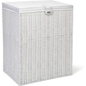 Witte opbergmand met afneembare voering - 85 liter - Hars groot waskleed