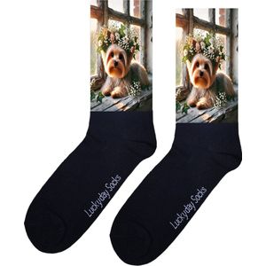 Yorkshire terriër - Valentijns cadeau - Verjaardag cadeau - Sint cadeau - Leuke sokken - Vrolijke sokken - Leuk cadeau - Man - Vrouw - Grappig cadeau - Kerst Sokken - Vaderdag - Moederdag - Kerstcadeau - Bloemen - Hond - Socks maken Happy - 37-44