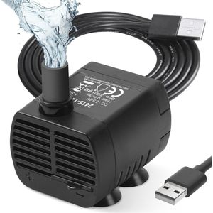 Mini dompelpomp voor vijver en aquarium - 200l/h stille waterpomp met USB-aansluiting