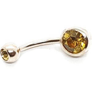 Navel Piercing - Rose Goud Met Steentjes