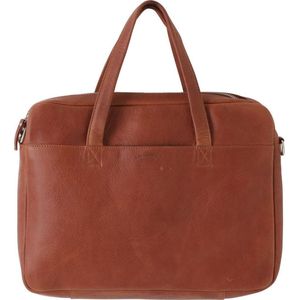 Raw Materials Tas - Laptoptas  - Denim binnen voering - Cognac