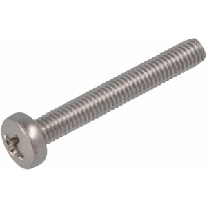 Metaalschroef RVS A2 M5x16 gegalvaniseerd cilinderkop per zak a 10 stuks- ck - kruiskop