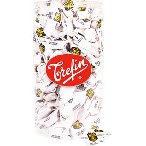 Trefin Hopjes - nostalgisch snoep met karamel en koffiesmaak - in herbruikbare bokaal - 750g