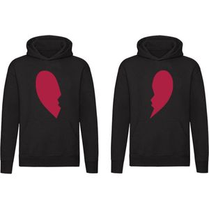 Hartje 2 Prachtige Hoodie's | Liefde | Relatie | Partner | Beste vriend | Vriendin | Kind | Dames | Heren | Kinder | Trui | Capuchon