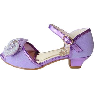 Prinsessen schoenen paars glitter pareltjes maat 32 - binnenmaat 21 cm - bij Elsa jurk - verkleedkleren meisje -