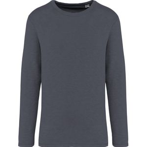 Biologische unisex sweater 'Terry' lange mouwen Washed Slate - M