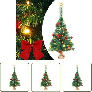 The Living Store Kunstkerstboom met verlichting en kerstballen 64 cm groen - Kunstkerstboom - Kerstbomen - Kerstdecoraties - Ledverlichting - Indoor Kerstboom