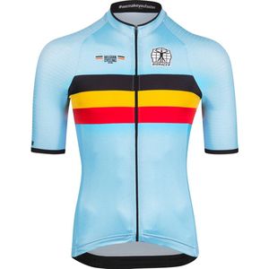 BIORACER Belgian Cycling Fietsshirt Heren Korte Mouw - Officieel Team Belgium - Blauw - Maat XXXL - Fietskleding Heren