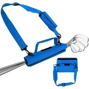 Compacte Golftas - Voor 3 clubs - Donker blauw - Hoogwaardige kwaliteit - Schouderband - Driving Range - Lichtgewicht - Gemakkelijk mee te nemen - Draagtas -