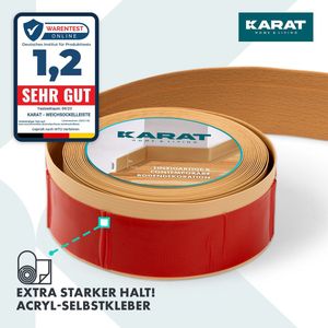FLOORDIREKT Oslo Plint - Op maat Gezaagd & Zelfklevend - Stevig - Acryl - Licht-Beuken - 25 m