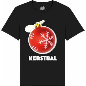 Kerstbal - Foute kersttrui kerstcadeau - Dames / Heren / Unisex Kleding - Grappige Kerst Outfit - T-Shirt - Unisex - Zwart - Maat 4XL