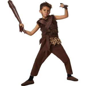 dressforfun - Wilde jongen uit het stenen tijdperk 140 (9-10y) - verkleedkleding kostuum halloween verkleden feestkleding carnavalskleding carnaval feestkledij partykleding - 302746