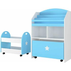 Baby kledingkast-Opbergrek voor kinderen Set van 2 Opbergrek voor kinderen - blauw