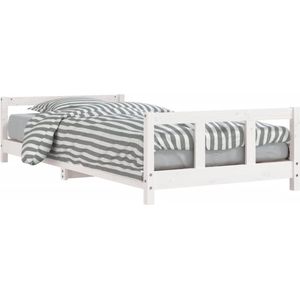 vidaXL - Kinderbedframe - 90x200 - cm - massief - grenenhout - wit