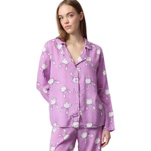 Trendyol Lila Konijn En Hart Viscose Geweven Pyjamaset Thmaw25Pt00076