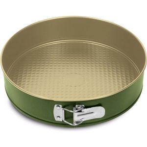 Guardini Bake Natural Springvorm - Cakeblik - Taartvorm - Cakevorm - Springvorm 22 cm - Staal - Groen & Goud