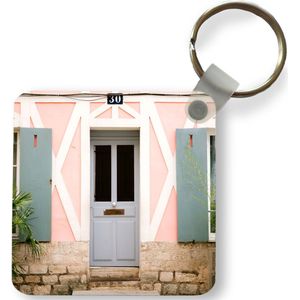 Sleutelhanger - Uitdeelcadeautjes - Roze - Deur - Architectuur - Huis - Plastic