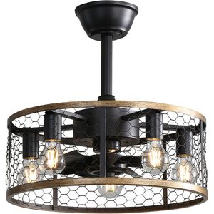 20 Inch industriële Caged Ceiling Fan met 7-ABS Blades afstandsbediening, kleine plafondventilator omkeerbare DC Motor