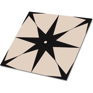 Tulup PVC Tegels - Ster Vinyl Tegels - 30 cm x 30 cm - Beige Vloer Tegels PVC - 9 stuks - Vinyl Vloer Tegels - Mozaïek Plaktegels - Zelfklevende PVC Tegels - Plaktegels keuken en Badkamer
