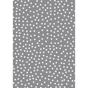 Inpakpapier gestipt Spotted Grey- Breedte 40 cm - 200m lang