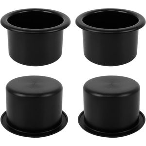 Yangfei 4 stuks bekerhouder insert, plastic tafelbekerhouder 85 mm diameter bank bekerhouder insert zwarte auto drankhouder insert voor bank, bank, camper, boot