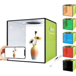 Puluz Professionele Fotostudio Box – 30x30x30cm - Fotostudio met LED Verlichting – Opvouwbaar Lightbox – Draagbaar Fotobox – 6 Kleuren Achtergrond – Productfotografie – Achtergrond Fotografie – Fototent – Fotodoos – Softbox – Groen