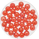 50x stuks sieraden maken Boheemse glaskralen in het transparant rood van 6 mmÂ - Kunststof reigkralen voor armbandjes/kettingen