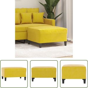 vidaXL Gele Fluwelen Voetenbank 70x55x41 cm Voetbank - Voetenbank - Fluweel - Geel - Lounge Meubilair