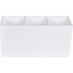 Make-upborstelhouder - 3 sleuven - Organisator voor make-upkwasten - Wit