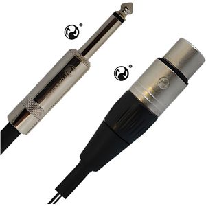 PeatonWhite Professional 6.3 mono jack naar male XLR 6 meter microfoon kabel
