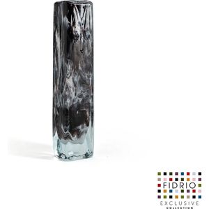 Design Vaas Square - Fidrio GRANITO - glas, mondgeblazen bloemenvaas - hoogte 20 cm