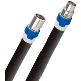 Coax kabel op de hand gemaakt - 20 meter - Zwart - IEC 4G Proof Antennekabel - Male rechte en Female rechte pluggen - lengte van 0.5 tot 30 meter