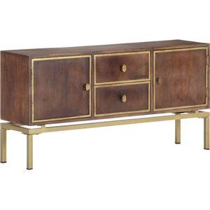 The Living Store Antiek Massief Mangohouten Dressoir - 120 x 29 x 60 cm - Met 2 deuren en 2 lades