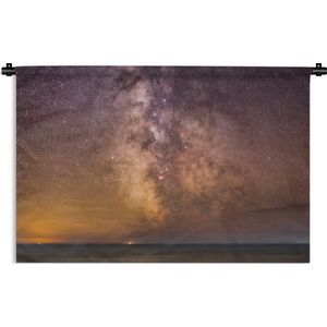 Wandkleed Melkweg - Kleurrijke hemel met de Melkweg Wandkleed katoen 90x60 cm - Wandtapijt met foto