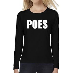 POES tekst t-shirt long sleeve zwart voor dames - POES shirt met lange mouwen M