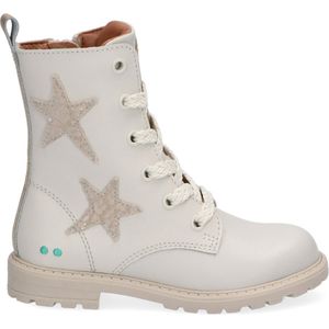 BunniesJR 221861-903 Meisjes Biker Boots - Beige/Wit - Leer - Veters