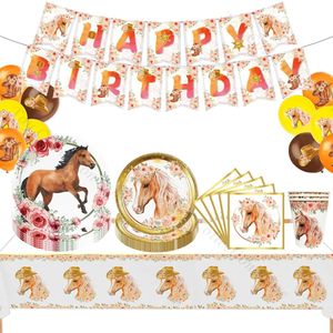 Paarden party set Sweet Horse 86-delig - paard - horse - ruiter - western - dressuur - party - decoratie - tafelkleed - ballon - slinger